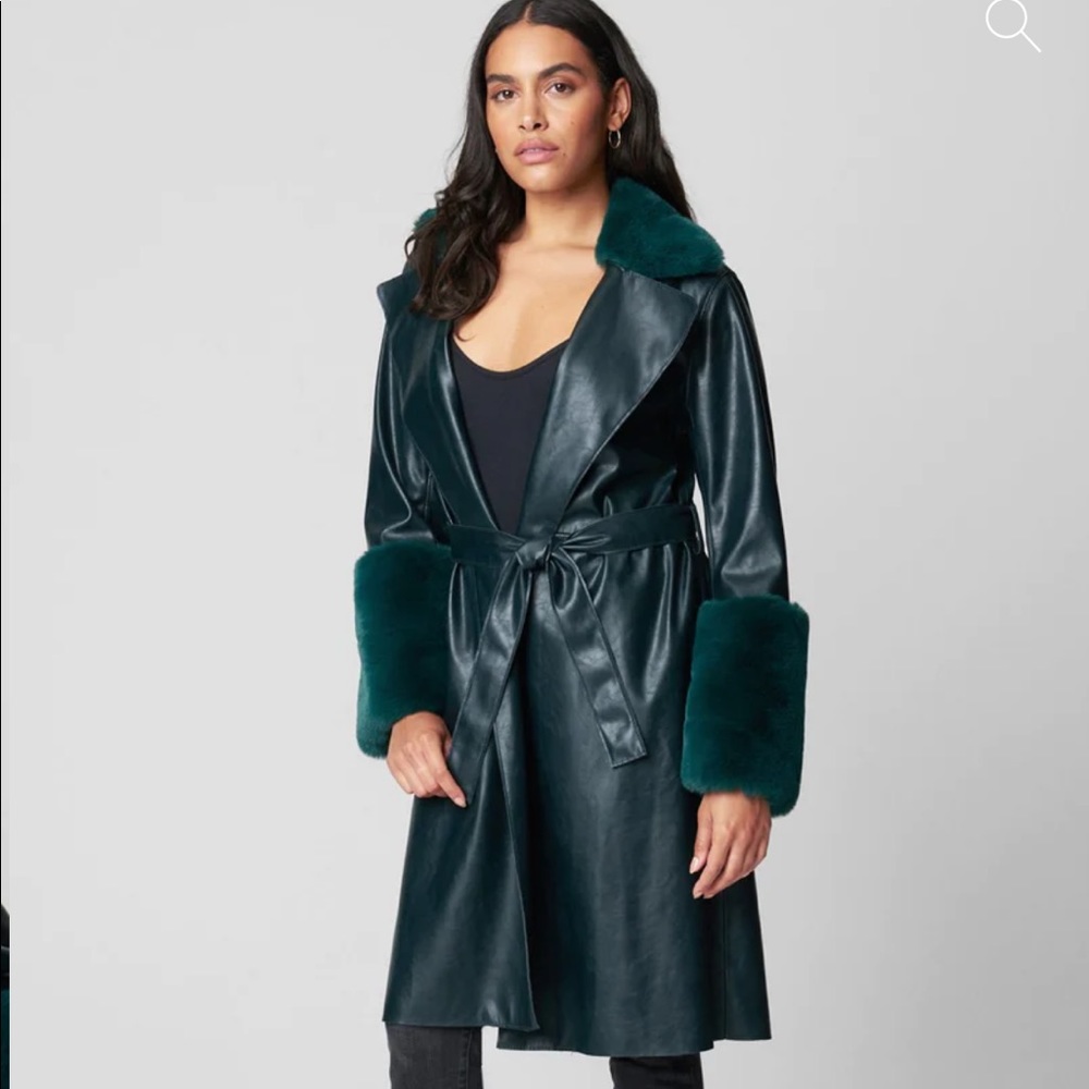 JADED VEGAN LEATHER TRENCH COAT